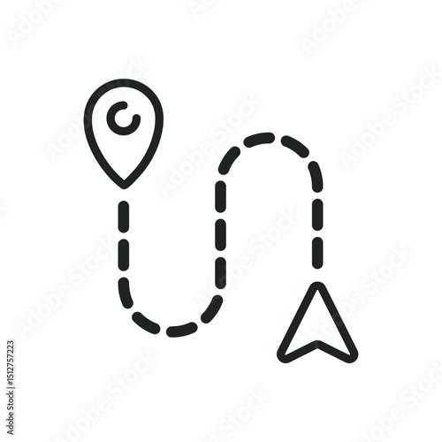 GPS thin line icons. Editable stroke and Perfect pixel on transparent background