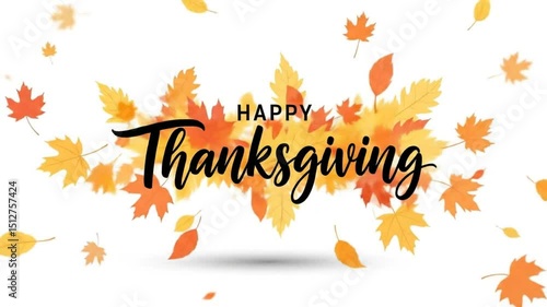 Happy Thanksgiving with Autumn Leaves