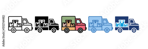 Delivery Truck Icon Element For Design
