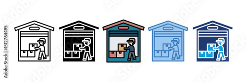 Warehouse Worke Icon Element For Design