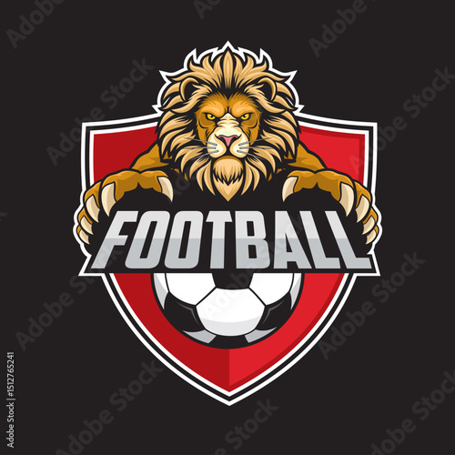 football club logo lion vector illustration design
