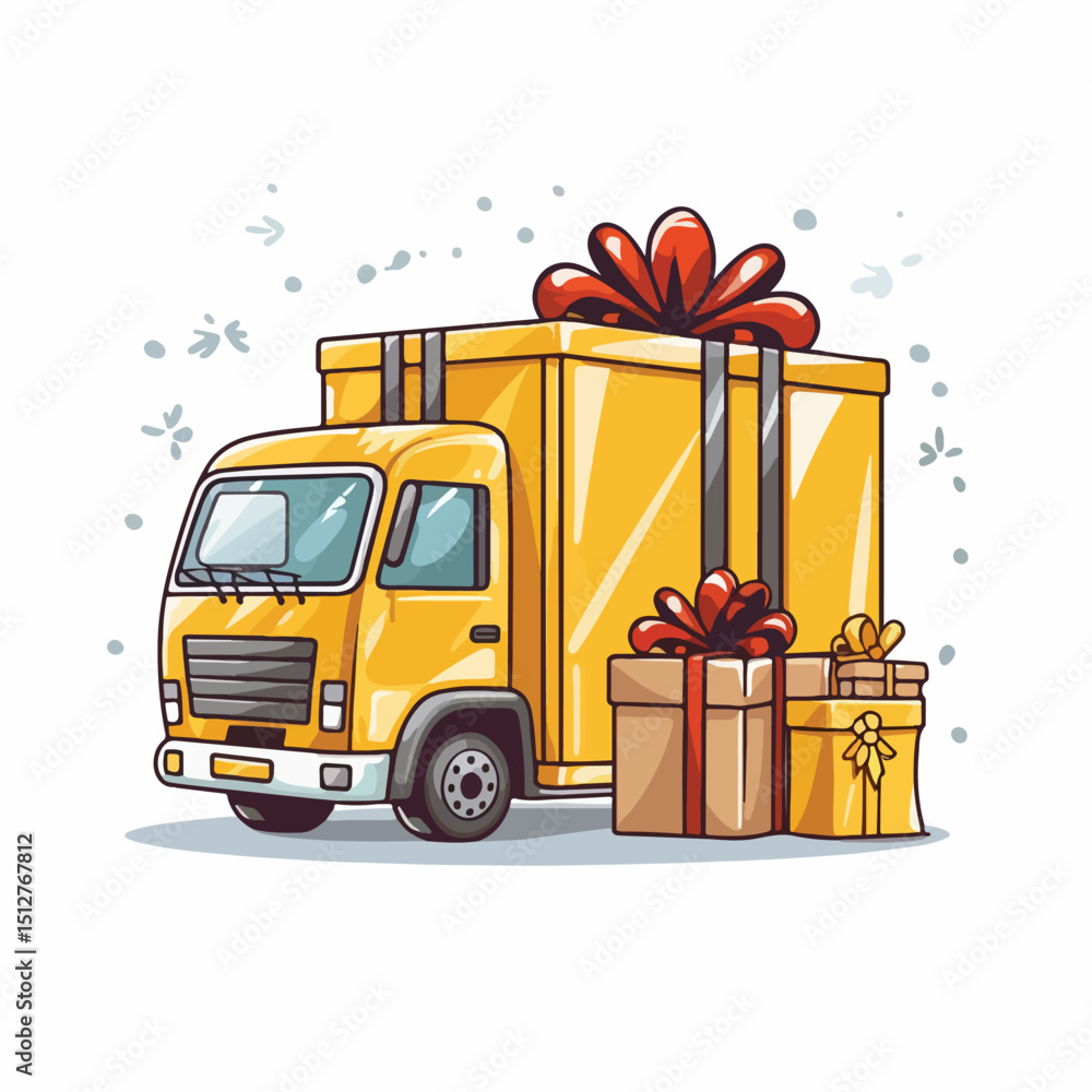 Efficient Online Shopping and Payment Concept with Smartphone and Truck in Vector Illustration Efficient Online Shopping and Payment Concept with Smartphone and Truck in Vector Illustration
