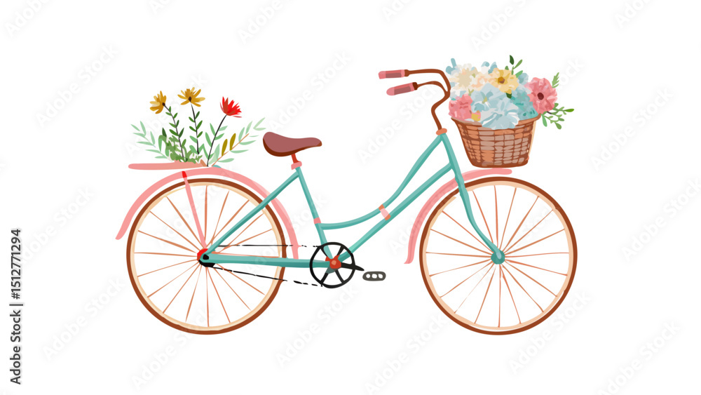 Fototapeta premium bicycle and flowers