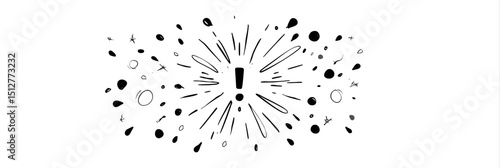 Abstract Burst Illustration  Exclamation Mark Explosion Graphic Design Element