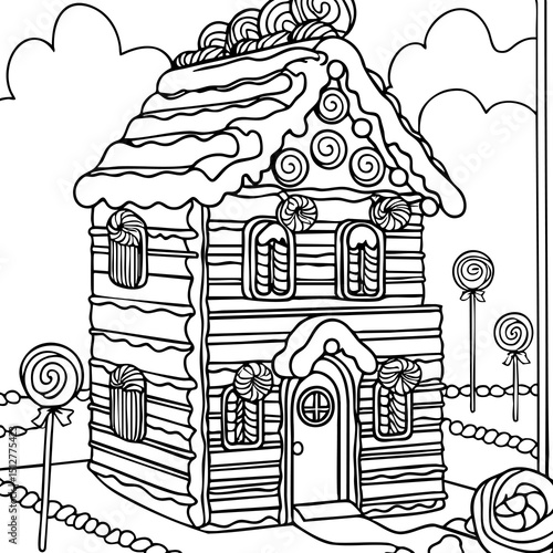 Whimsical Gingerbread Cottage Covered in Candy
