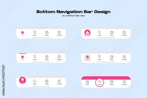 bottom navigasi bar template for interface website. Bottom navigation bar. vector eps 