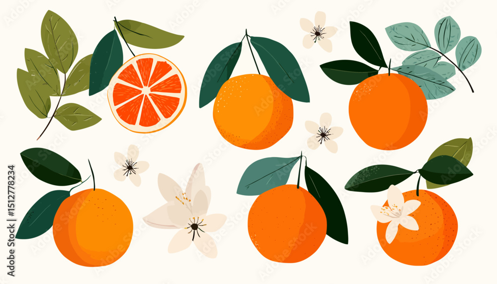 Hand-Drawn Oranges A Vibrant Collection of Citrus Fruit Illustrations Hand-Drawn Oranges A Vibrant Collection of Citrus Fruit Illustrations