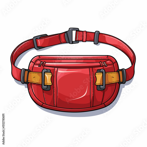 Sport Waist Bag Accessory Sign Vector Illustration for Athletic Activities