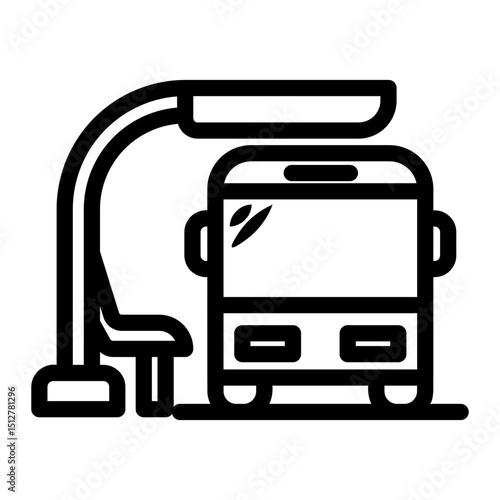 bust stop Line Icon