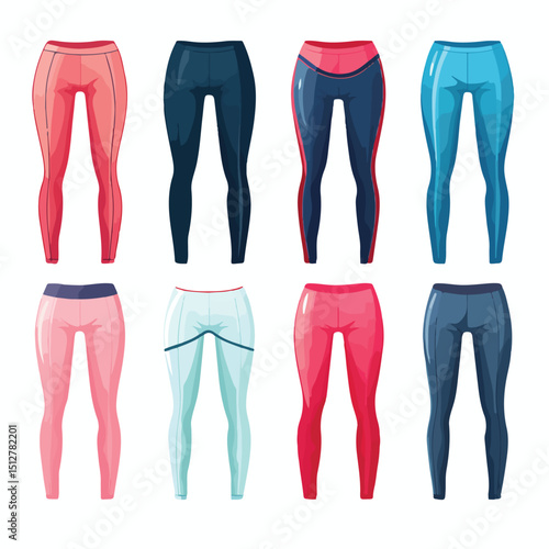 Professional Fitness Leggings Clothes Vector Illustration for Athletic Apparel Marketing