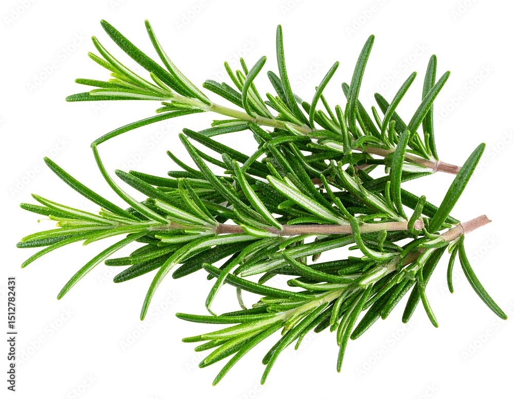 Fototapeta premium Fresh rosemary sprigs, top view