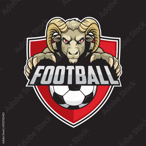football club logo ram vector illustration design