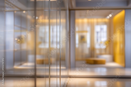 Modern Interior Design Showcase Room With Glass Partitions