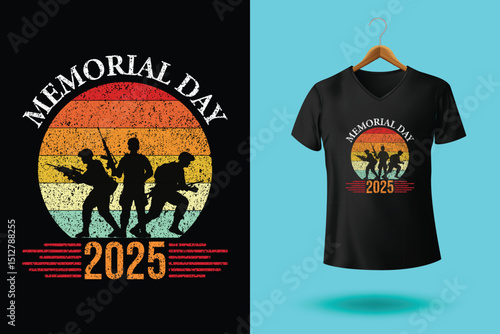 Memorial Day T-Shirt Design – Patriotic American Flag, Military Tribute, Veteran Remembrance Graphic