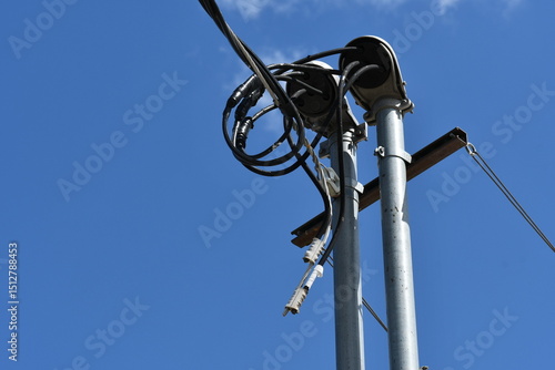 Konstfotografi Closeup on weatherhead. AC hookup to building.