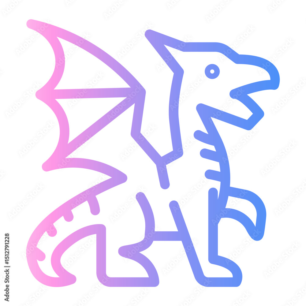 dragon Line Gradient Icon dragon Line Gradient Icon