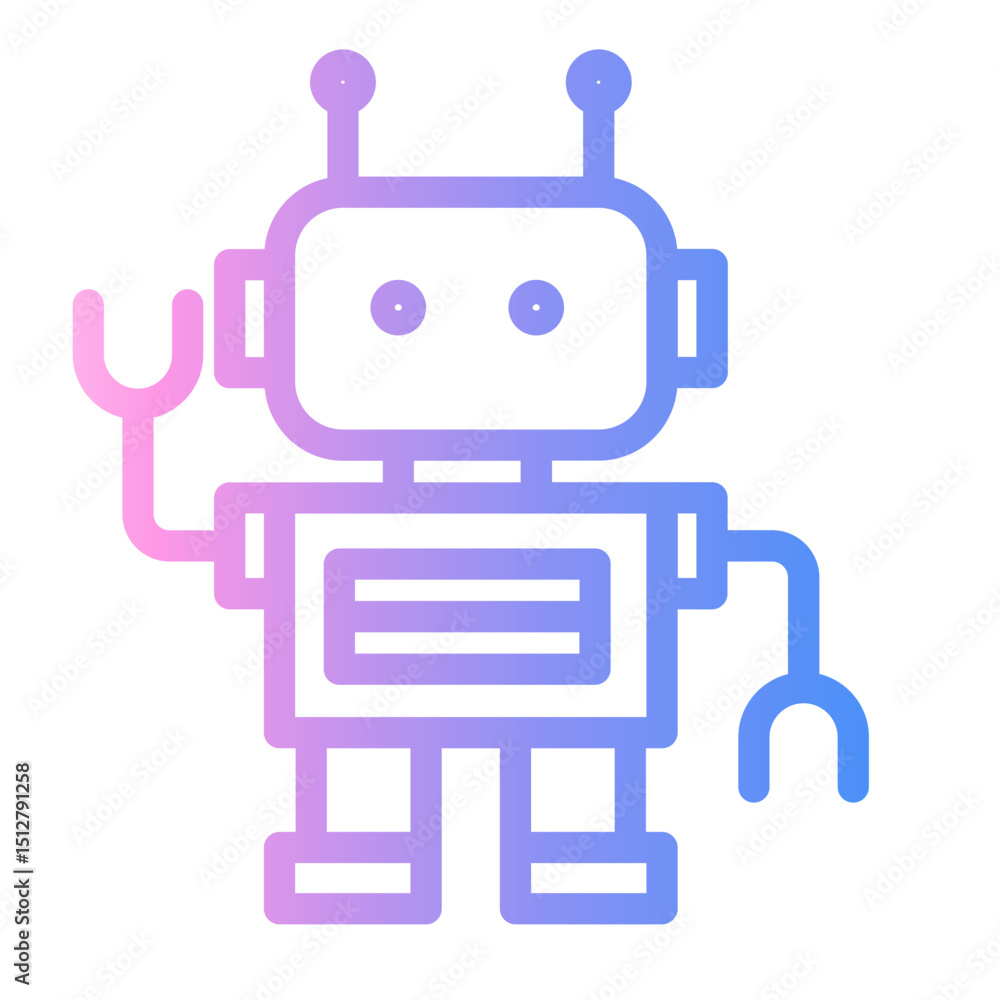 robot Line Gradient Icon robot Line Gradient Icon