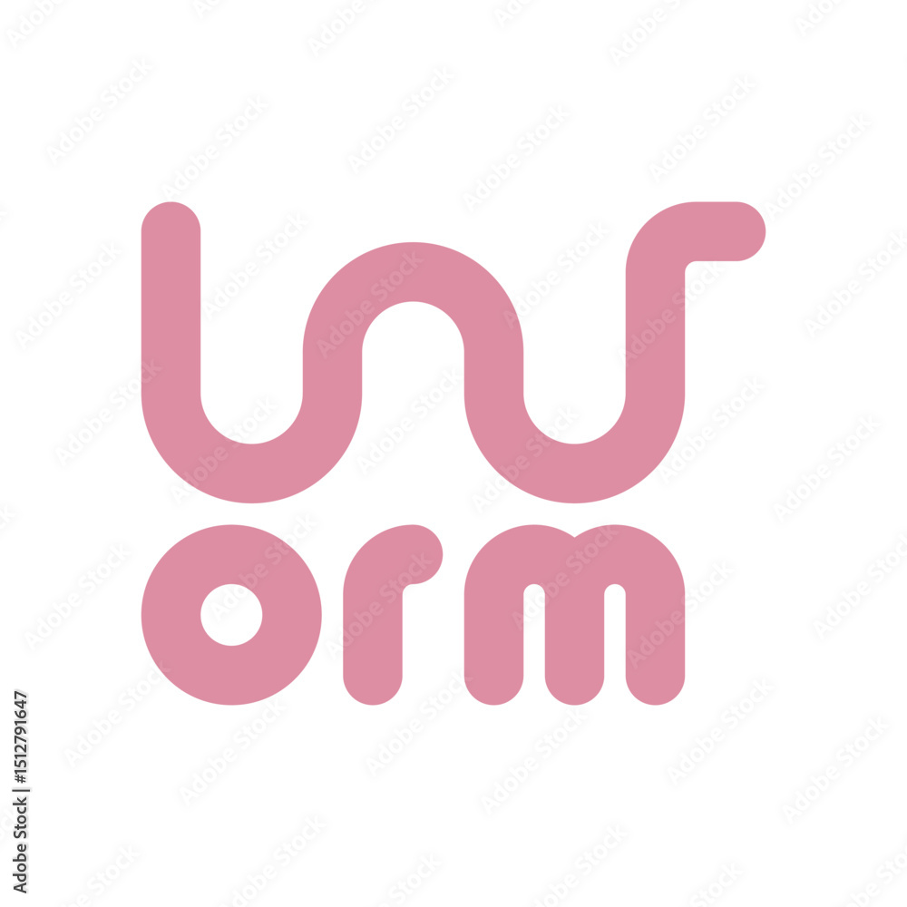 Obraz premium Worm typography wordmark logo