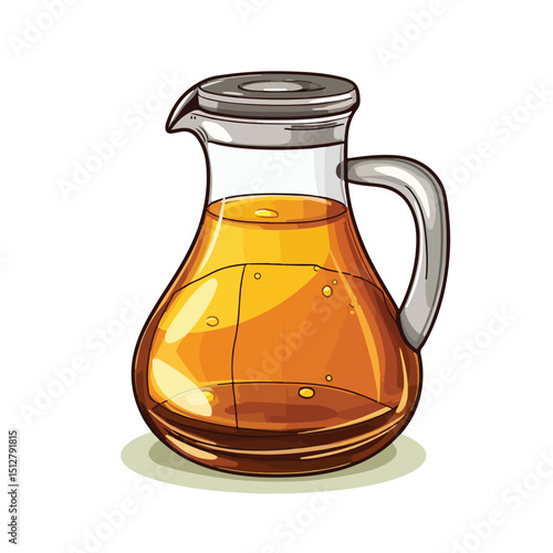 Professional Vinaigrette Utensil Pot Isolated Icon Vector Illustration