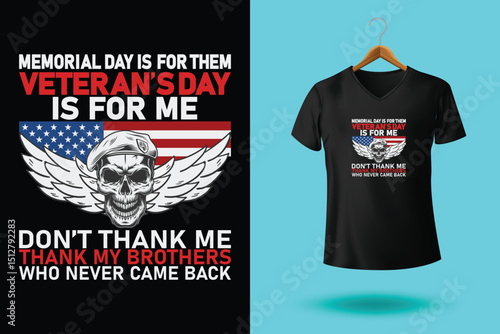 Memorial Day T-Shirt Design – Patriotic American Flag, Military Tribute, Veteran Remembrance Graphic