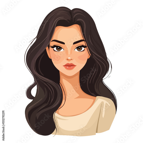 Professional Women Avatar Cartoon Vector Illustration for Business Presentations