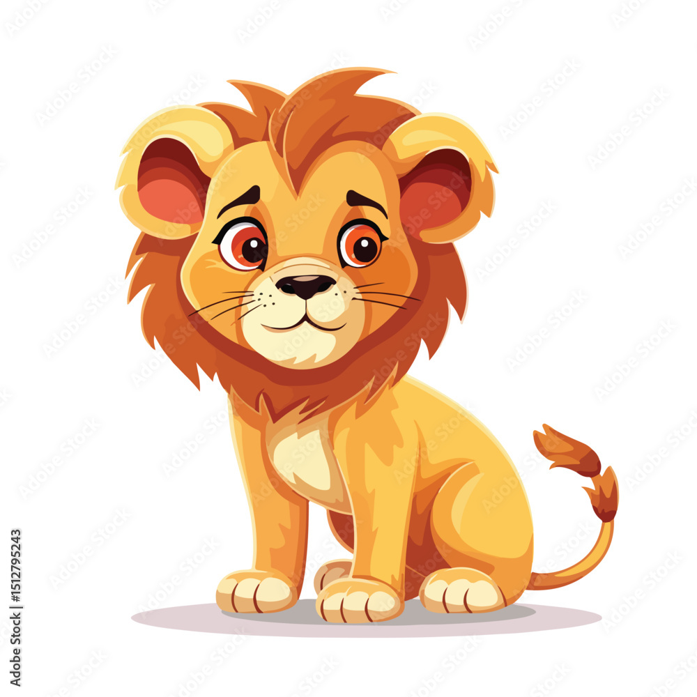 Obraz premium Professional Lion Wildlife Cute Animal Cartoon Isolated Vector Illustration