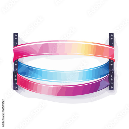 Colorful Vector Illustration of Police Badge with Blank Ribbon Banner for Law Enforcement Designs