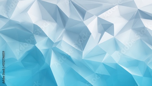 Abstract Geometric Background With Blue And White Triangles