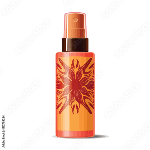 Sun Bronzer Bottle Vector Illustration for Skincare Products Marketing Materials