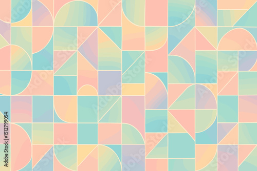 Wallpaper Mural Pastel geometric pattern in soft colors and smooth shapes   Torontodigital.ca