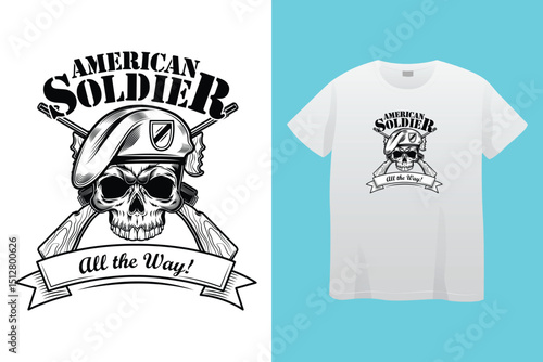 Memorial Day T-Shirt Design – Patriotic American Flag and Military Tribute Graphic.