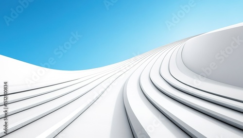 Abstract White Geometric Architecture Design