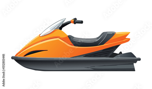 Orange Jet Ski Side View Recreation