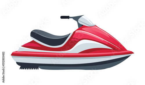 Red Jet Ski Side View Action