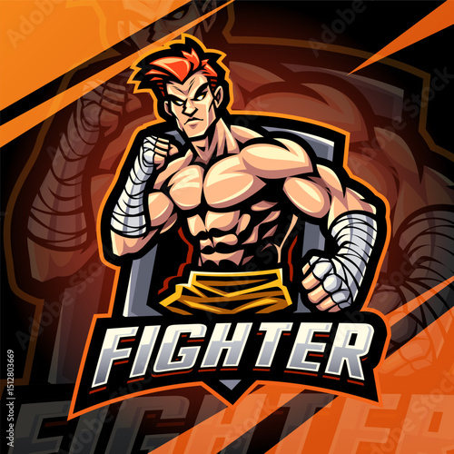 Fighter esport mascot logo design