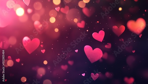 Abstract Hearts Background With Bokeh