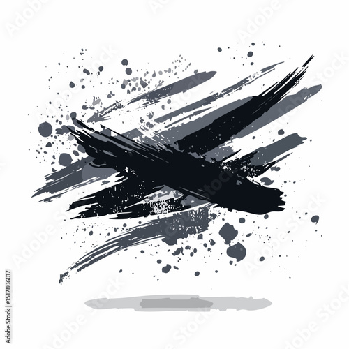 Rough smeared ink textures in a chaotic abstract layout.
