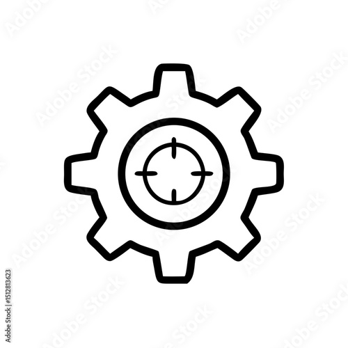 歯車の設定アイコン シンプルなアウトライン SVG