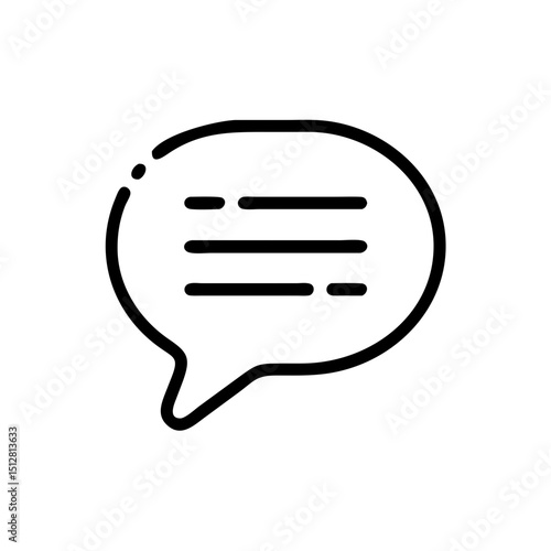 チャット吹き出しのアウトラインアイコン PNG形式 ミニマルUI要素