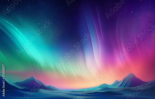 Abstract Gradient Lights: Vibrant Aurora-Inspired Background