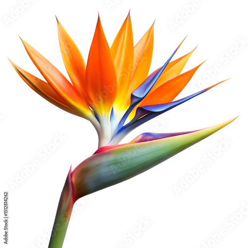 Bird of paradise flower isolated on white background