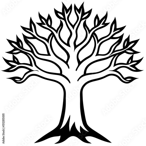 Hand-Shaped Tree Vector on White Background