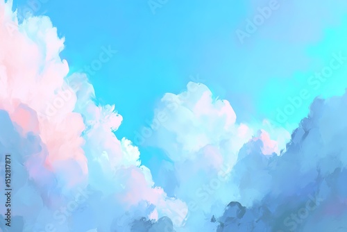 Wallpaper Mural Pastel Sky With Fluffy Clouds Torontodigital.ca