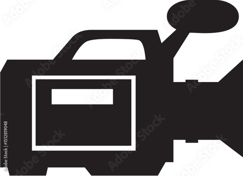 Professional Video Camera Icon High-Quality Vector Graphic for Filmmaking, Broadcasting, and Video Production