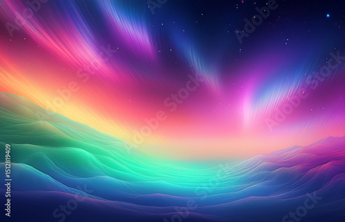 Vibrant Aurora Borealis: Abstract Northern Lights Sky Background