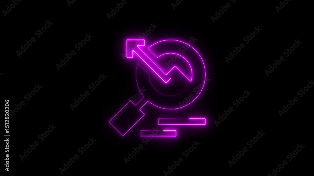 Animated neon graphic of a financial analysis and business growth chart Animated neon graphic of a financial analysis and business growth chart