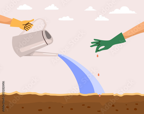 Cartoon showing hands with ...