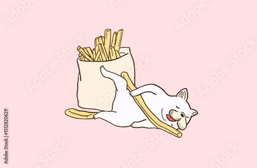 フライドポテトとフレンチブルドッグ