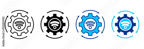Automation Icon Set Multiple Style Vector Illustration