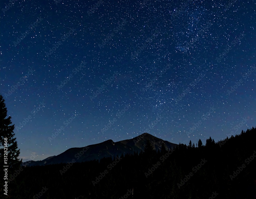Fototapeta premium Night sky over mountains (2)